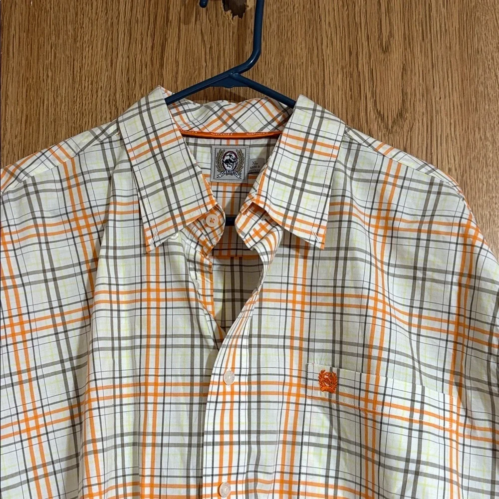 Cinch Men's Orange Plaid Shirt